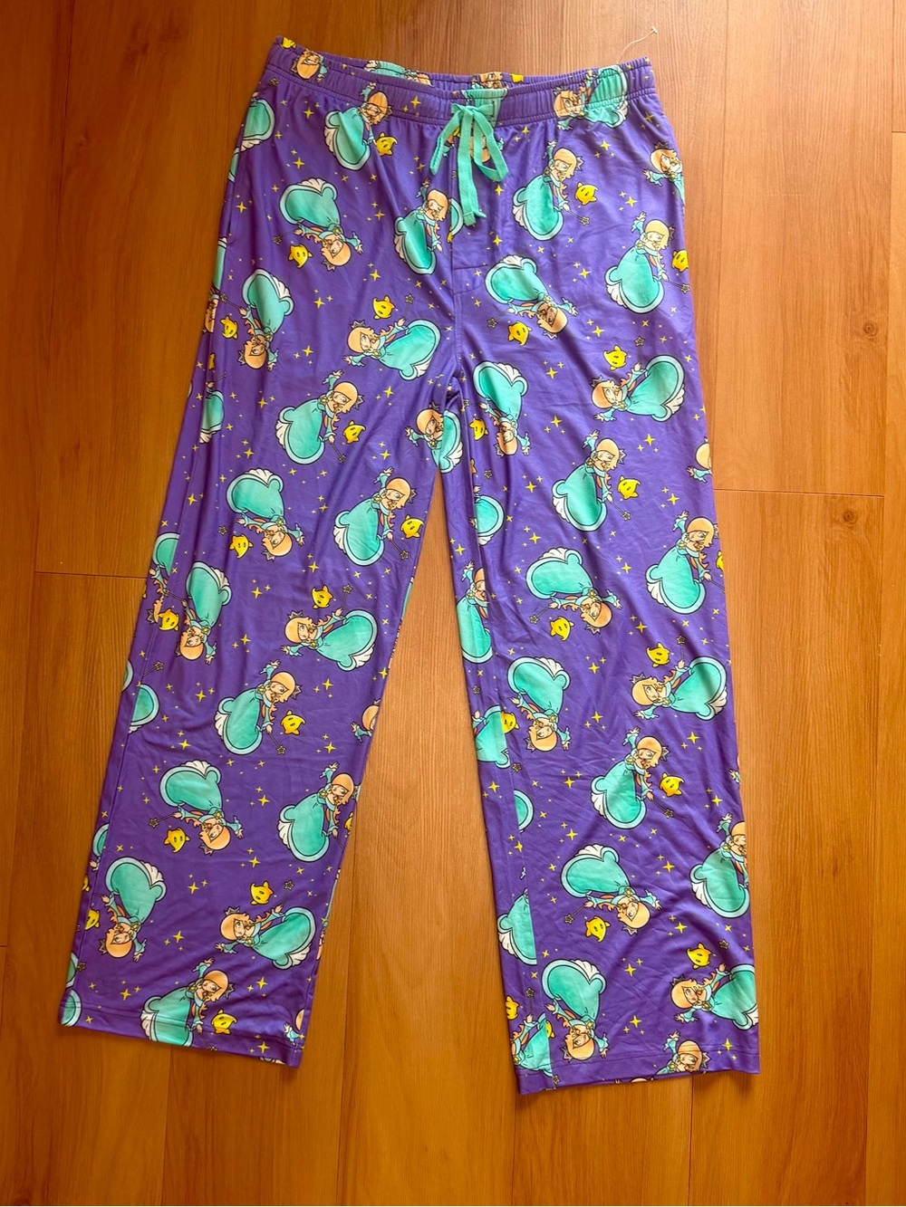 Kids Purple Cartoon Pajama Pants - Adjustable Waist
